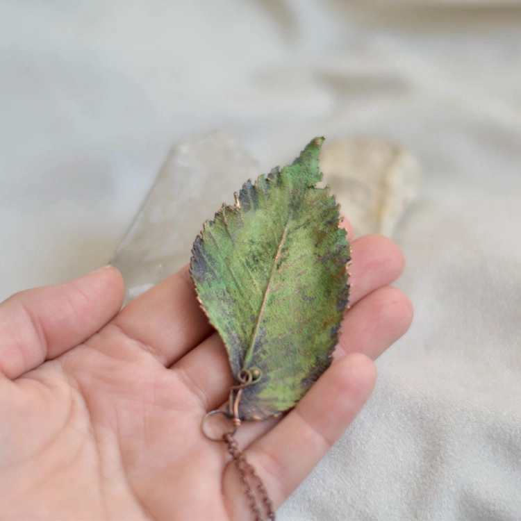 green-leaf-electroformed-copper-jewelry-Pociecha-Jewelry-2.jpg